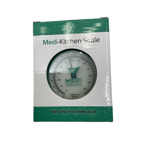 MEDI Weight Loss Food Scale 50g x 1/4oz 450g / 16oz Total Green New Sealed - Picture 4 of 12